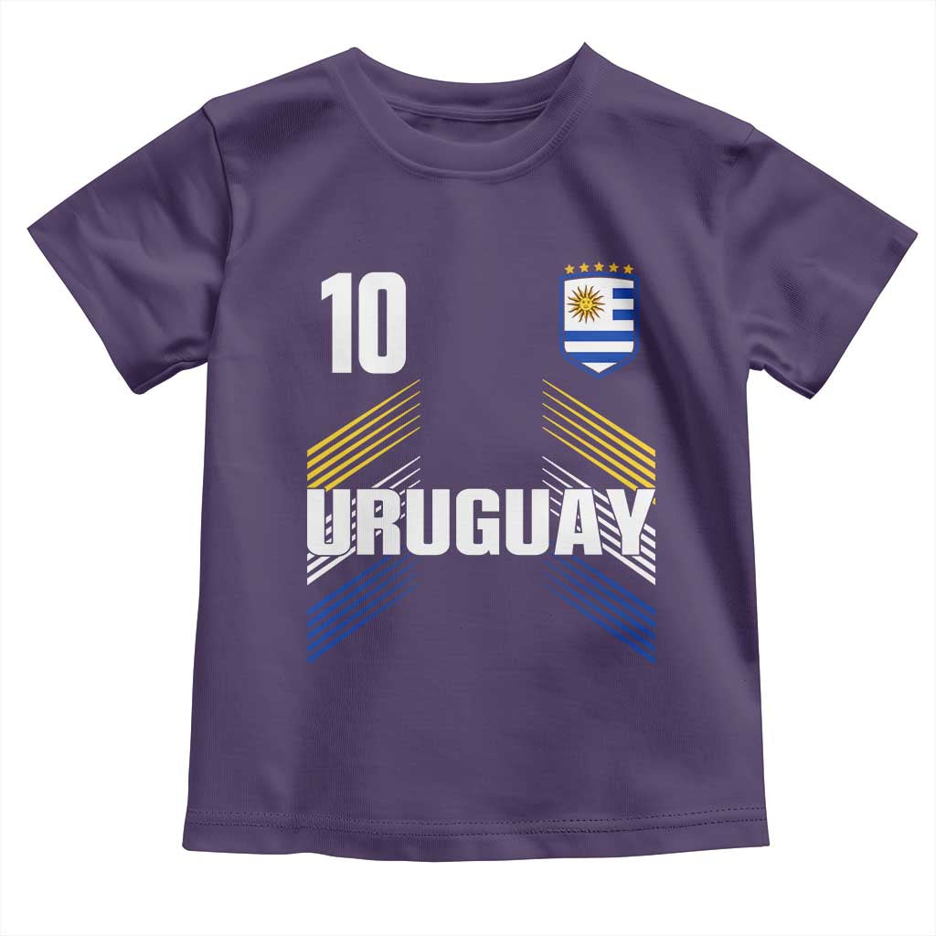 Uruguay Soccer Sports Graphic Number 10 Jersey Style Toddler T Shirt Proud Uruguayan Football Fans Game Day Pride TS02 Purple Print Your Wear