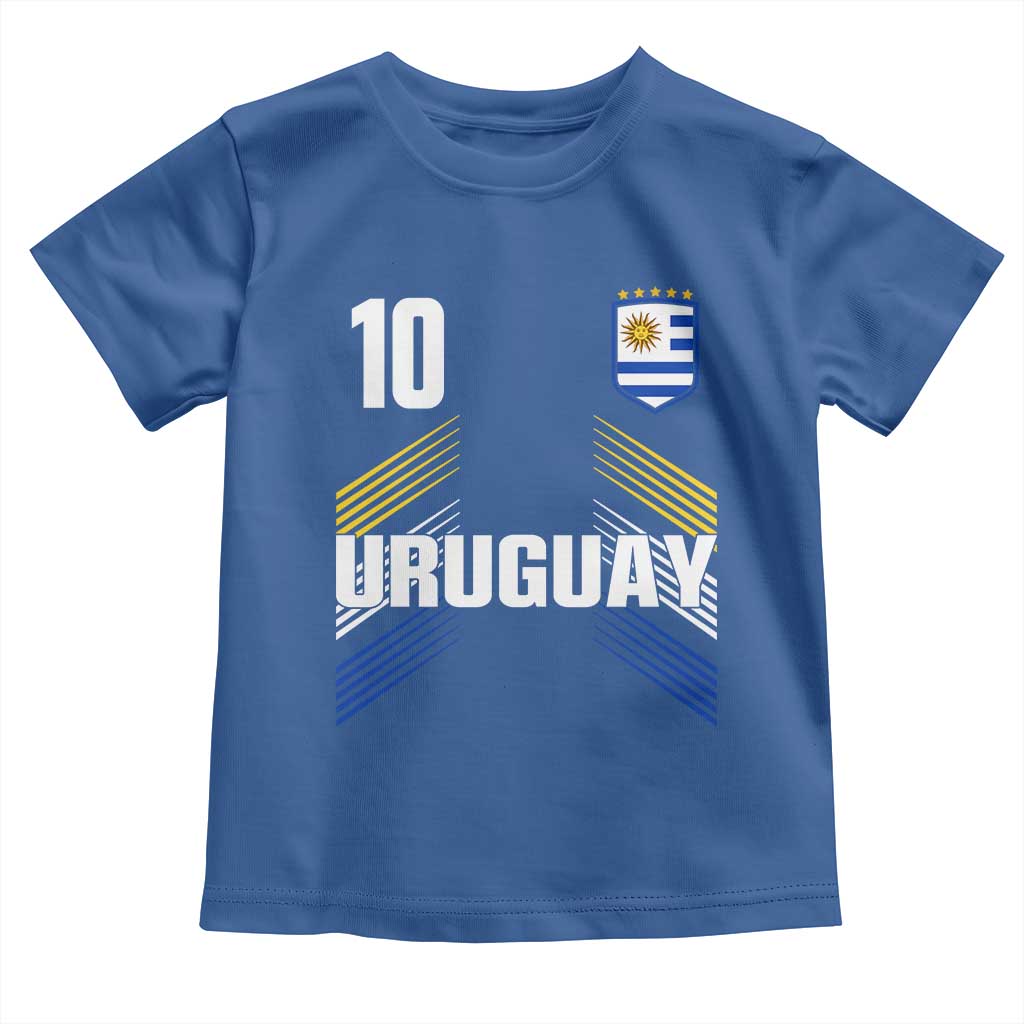 Uruguay Soccer Sports Graphic Number 10 Jersey Style Toddler T Shirt Proud Uruguayan Football Fans Game Day Pride TS02 Royal Blue Print Your Wear