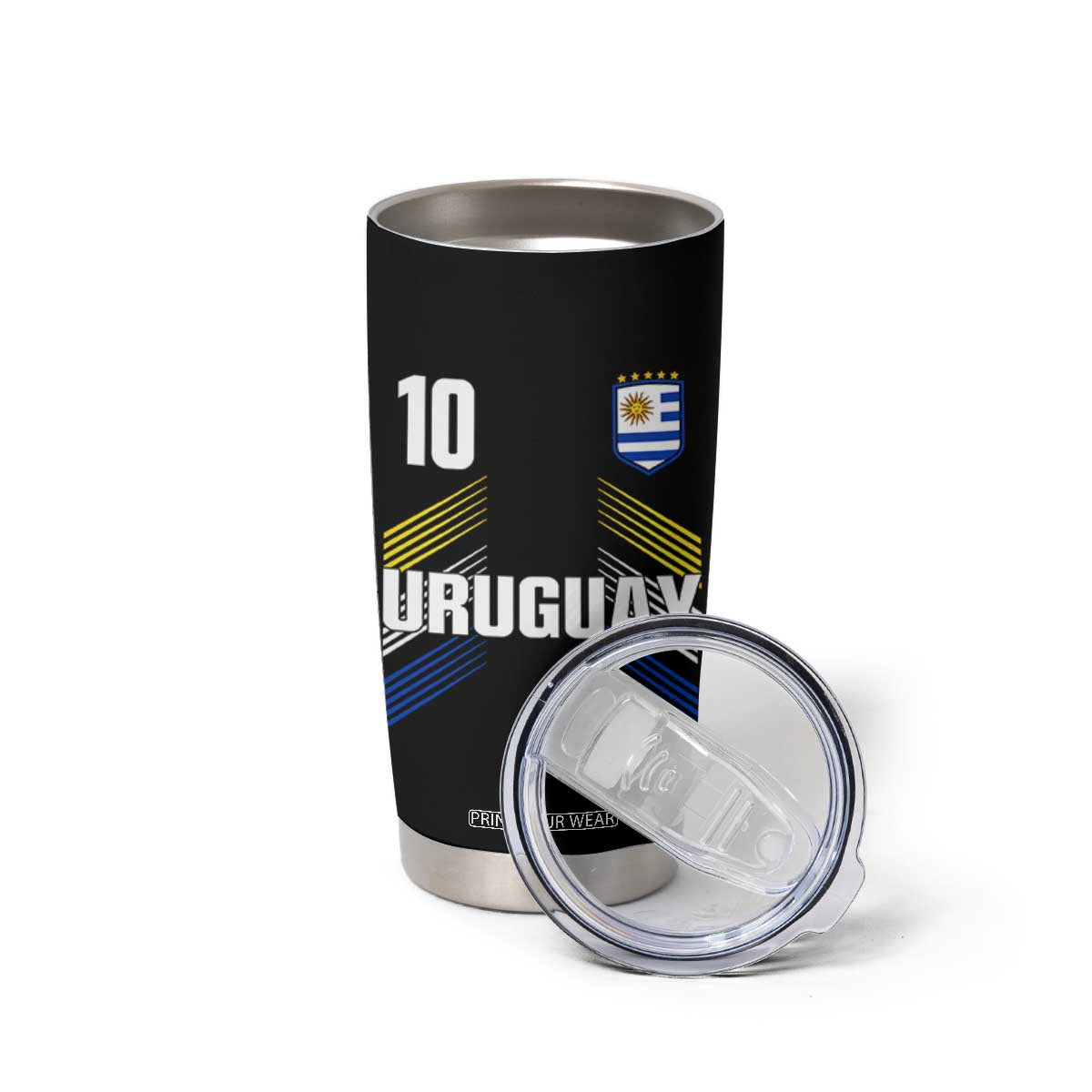 Uruguay Soccer Sports Graphic Number 10 Jersey Style Tumbler Cup Proud Uruguayan Football Fans Game Day Pride TS02 Print Your Wear