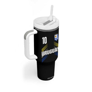 Uruguay Soccer Sports Graphic Number 10 Jersey Style Tumbler With Handle Proud Uruguayan Football Fans Game Day Pride TS02 Print Your Wear