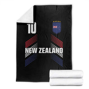 New Zealand Soccer Sports Graphic Number 10 Jersey Style Throw Blanket Proud Kiwis Football Fans Game Day Pride TS02 Black Print Your Wear