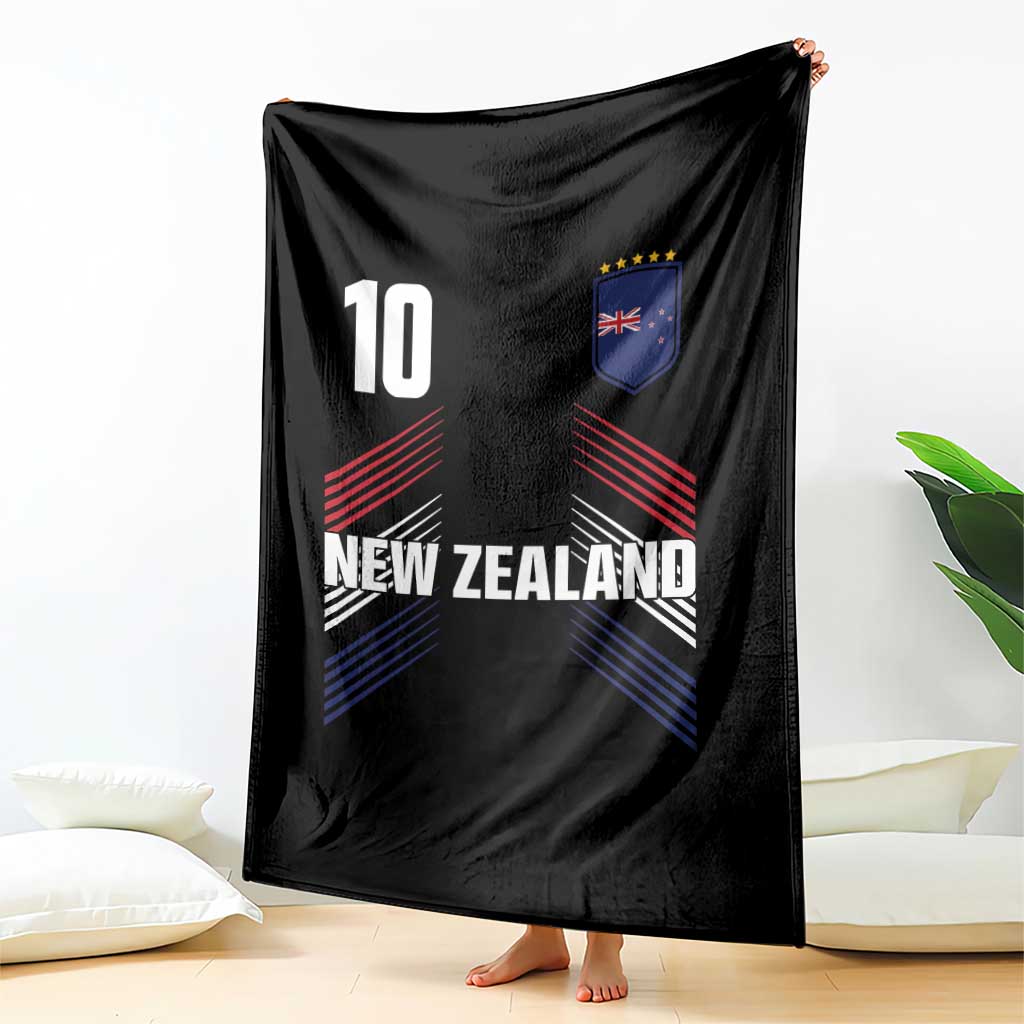 New Zealand Soccer Sports Graphic Number 10 Jersey Style Throw Blanket Proud Kiwis Football Fans Game Day Pride TS02 Print Your Wear