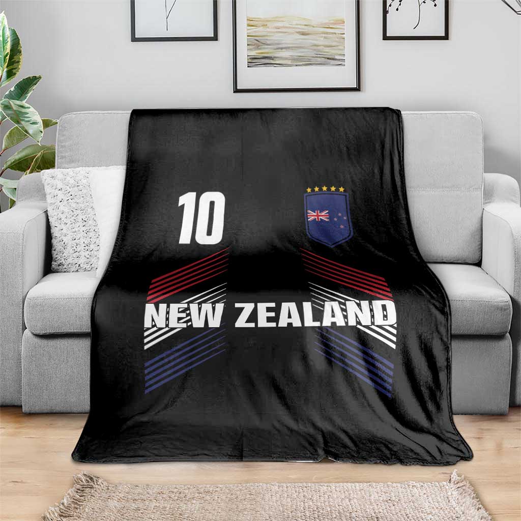 New Zealand Soccer Sports Graphic Number 10 Jersey Style Throw Blanket Proud Kiwis Football Fans Game Day Pride TS02 Print Your Wear