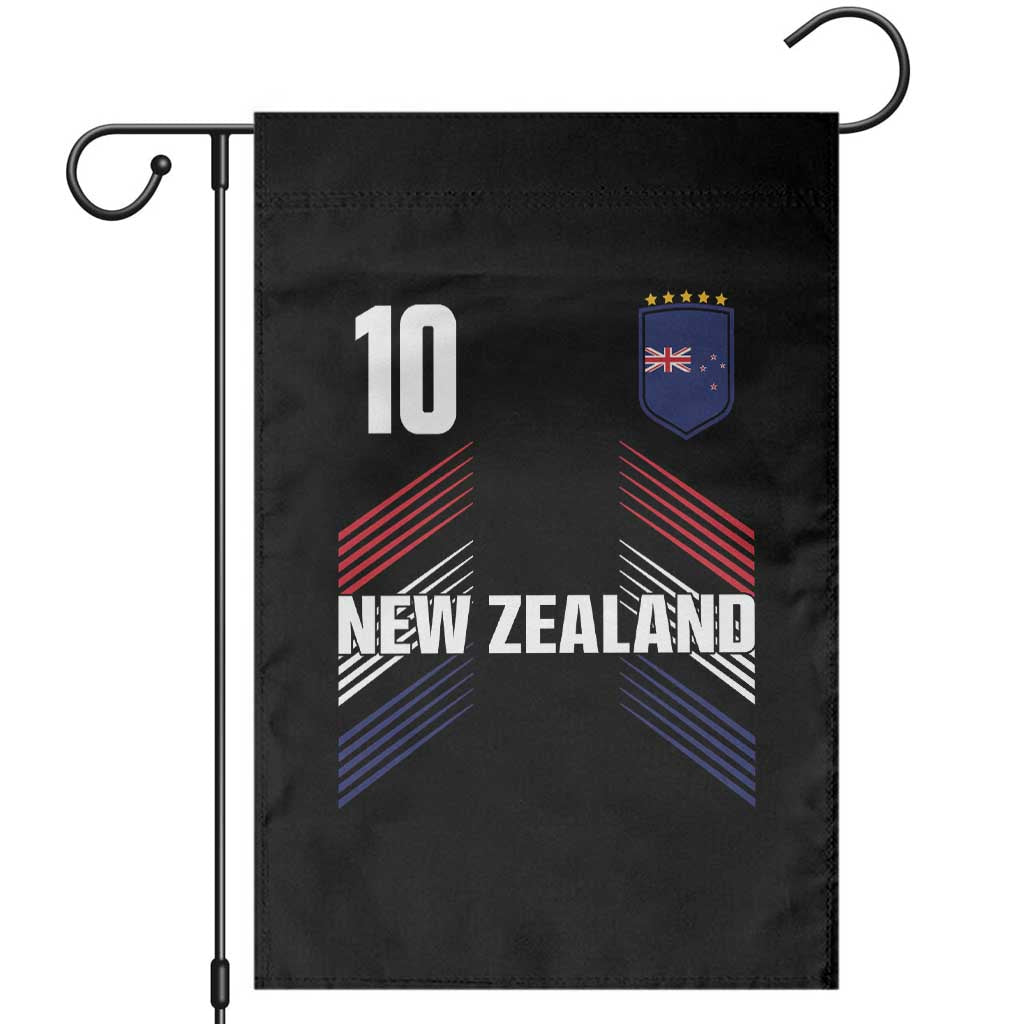 New Zealand Soccer Sports Graphic Number 10 Jersey Style Garden Flag Proud Kiwis Football Fans Game Day Pride TS02 Black Print Your Wear