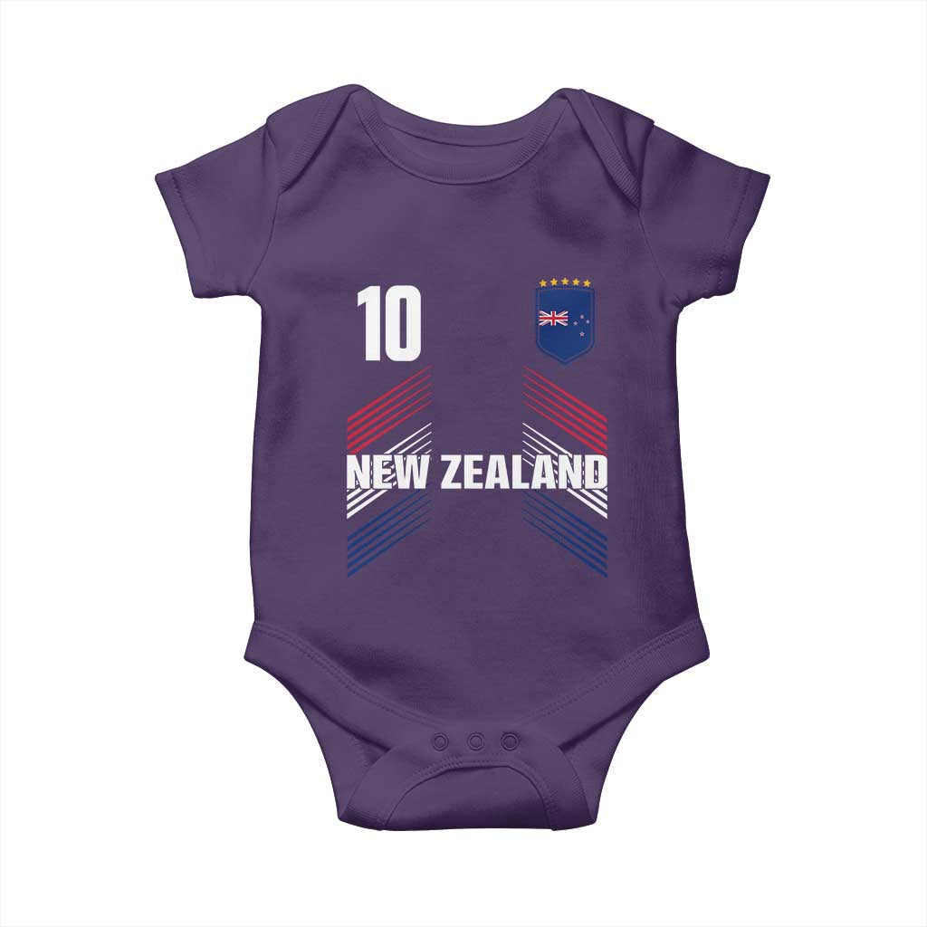 New Zealand Soccer Sports Graphic Number 10 Jersey Style Baby Onesie Proud Kiwis Football Fans Game Day Pride TS02 Purple Print Your Wear