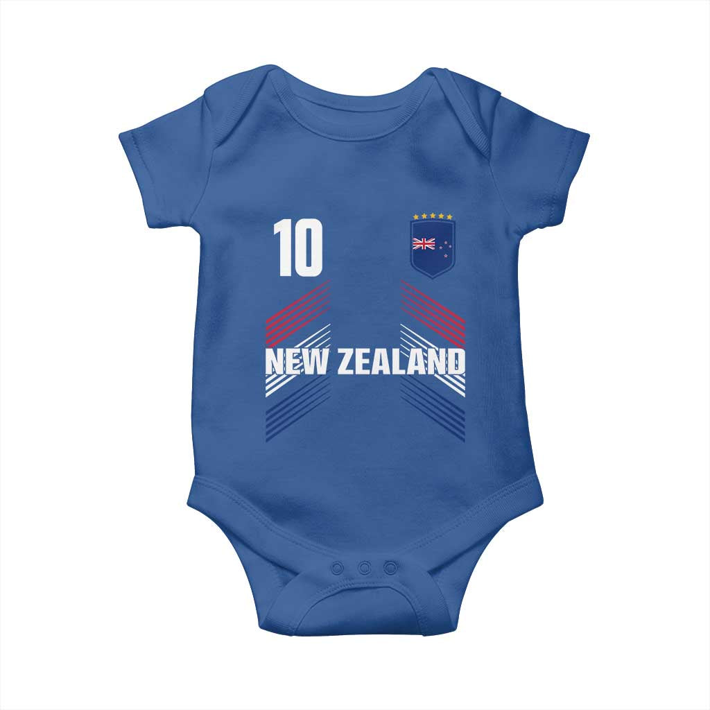 New Zealand Soccer Sports Graphic Number 10 Jersey Style Baby Onesie Proud Kiwis Football Fans Game Day Pride TS02 Royal Blue Print Your Wear