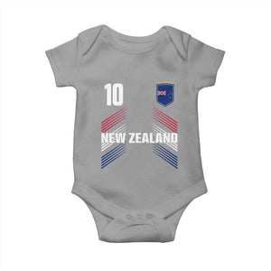 New Zealand Soccer Sports Graphic Number 10 Jersey Style Baby Onesie Proud Kiwis Football Fans Game Day Pride TS02 Sport Gray Print Your Wear