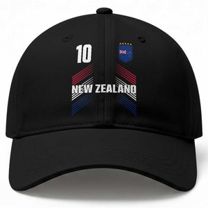 New Zealand Soccer Sports Graphic Number 10 Jersey Style Baseball Cap Proud Kiwis Football Fans Game Day Pride TS02 Print Your Wear