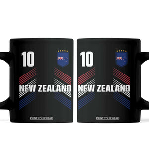 New Zealand Soccer Sports Graphic Number 10 Jersey Style Coffee Mug Proud Kiwis Football Fans Game Day Pride TS02 Black Print Your Wear