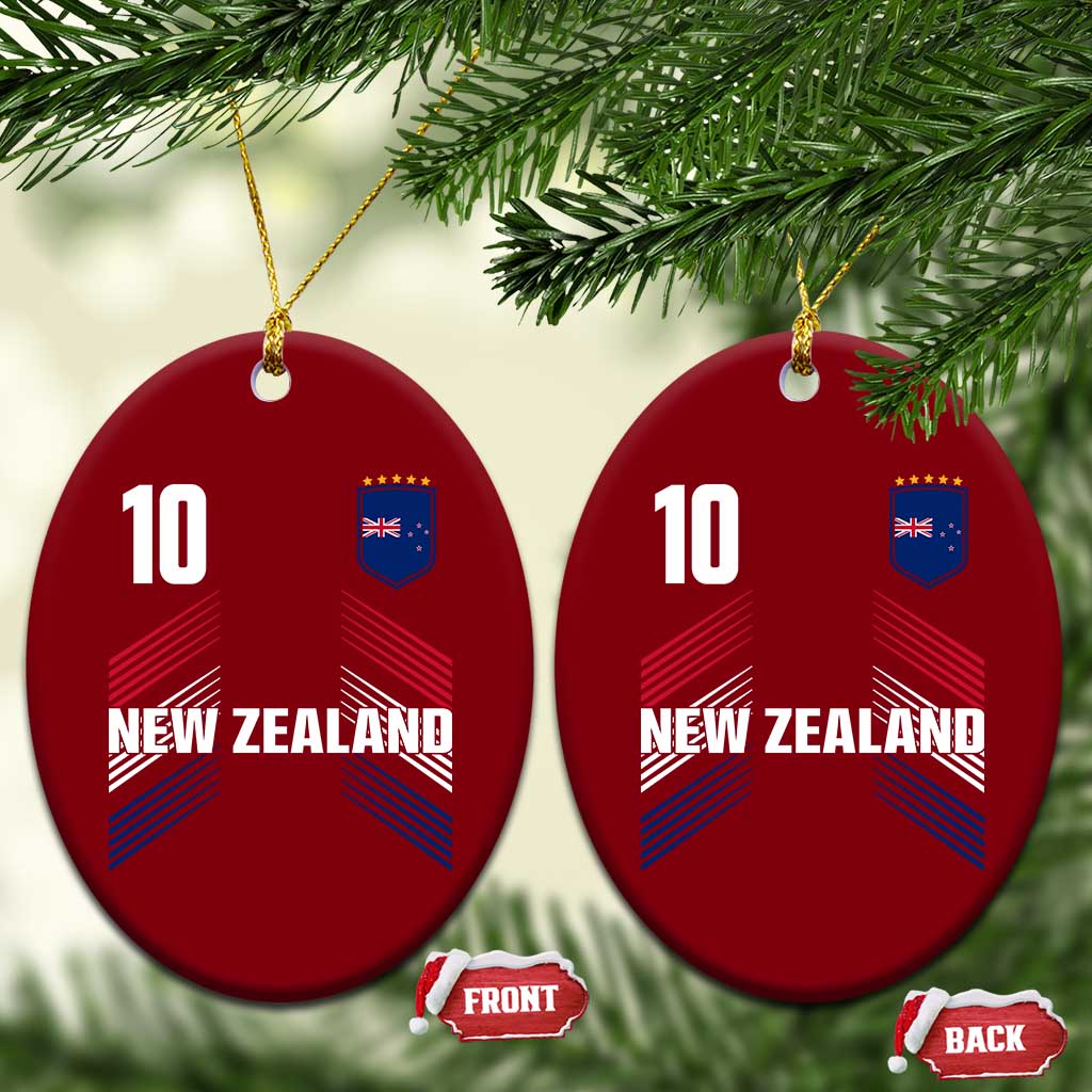 New Zealand Soccer Sports Graphic Number 10 Jersey Style Ceramic Ornament Proud Kiwis Football Fans Game Day Pride TS02 Print Your Wear