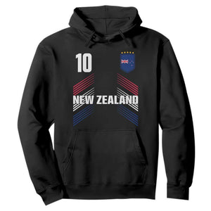 New Zealand Soccer Sports Graphic Number 10 Jersey Style Hoodie Proud Kiwis Football Fans Game Day Pride TS02 Black Print Your Wear