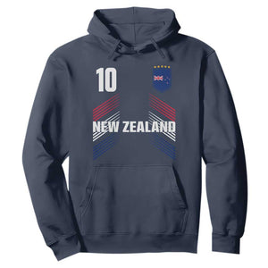 New Zealand Soccer Sports Graphic Number 10 Jersey Style Hoodie Proud Kiwis Football Fans Game Day Pride TS02 Navy Print Your Wear