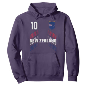 New Zealand Soccer Sports Graphic Number 10 Jersey Style Hoodie Proud Kiwis Football Fans Game Day Pride TS02 Purple Print Your Wear