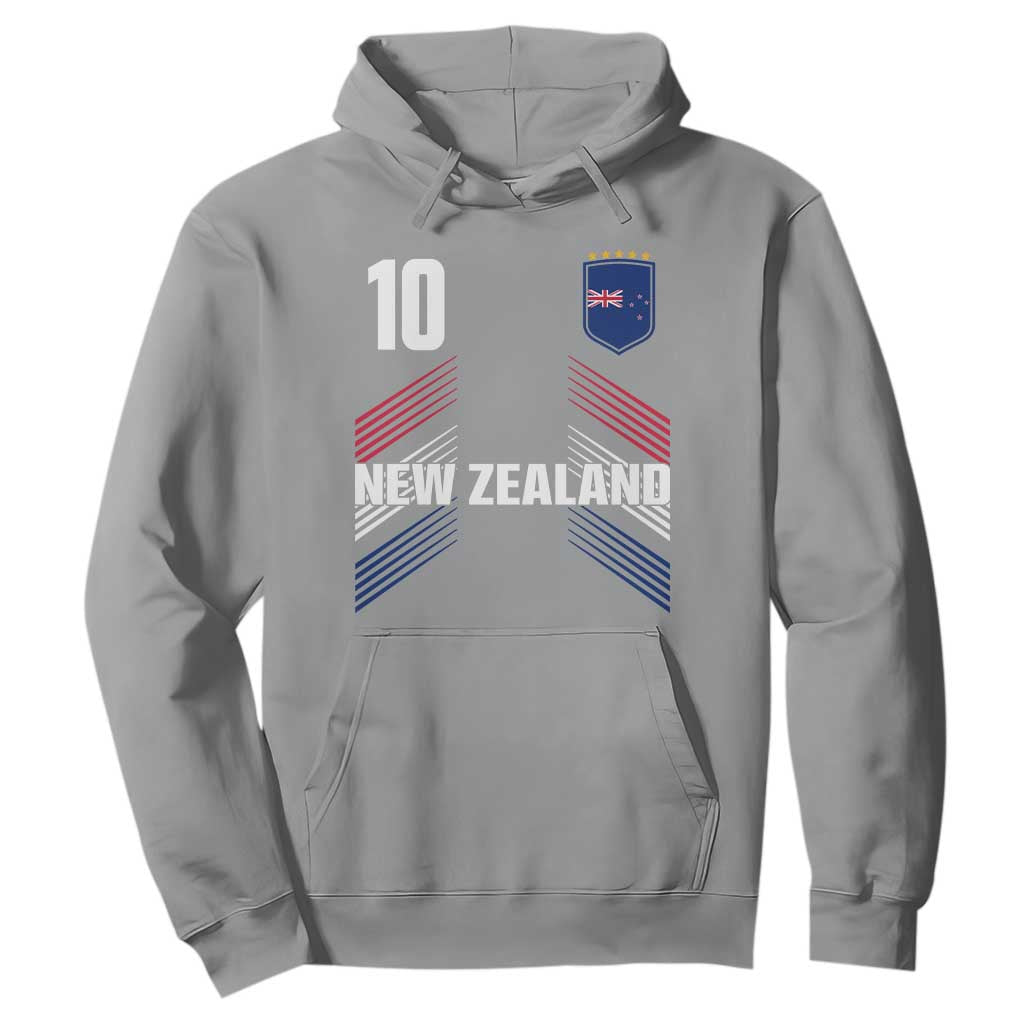 New Zealand Soccer Sports Graphic Number 10 Jersey Style Hoodie Proud Kiwis Football Fans Game Day Pride TS02 Sport Gray Print Your Wear