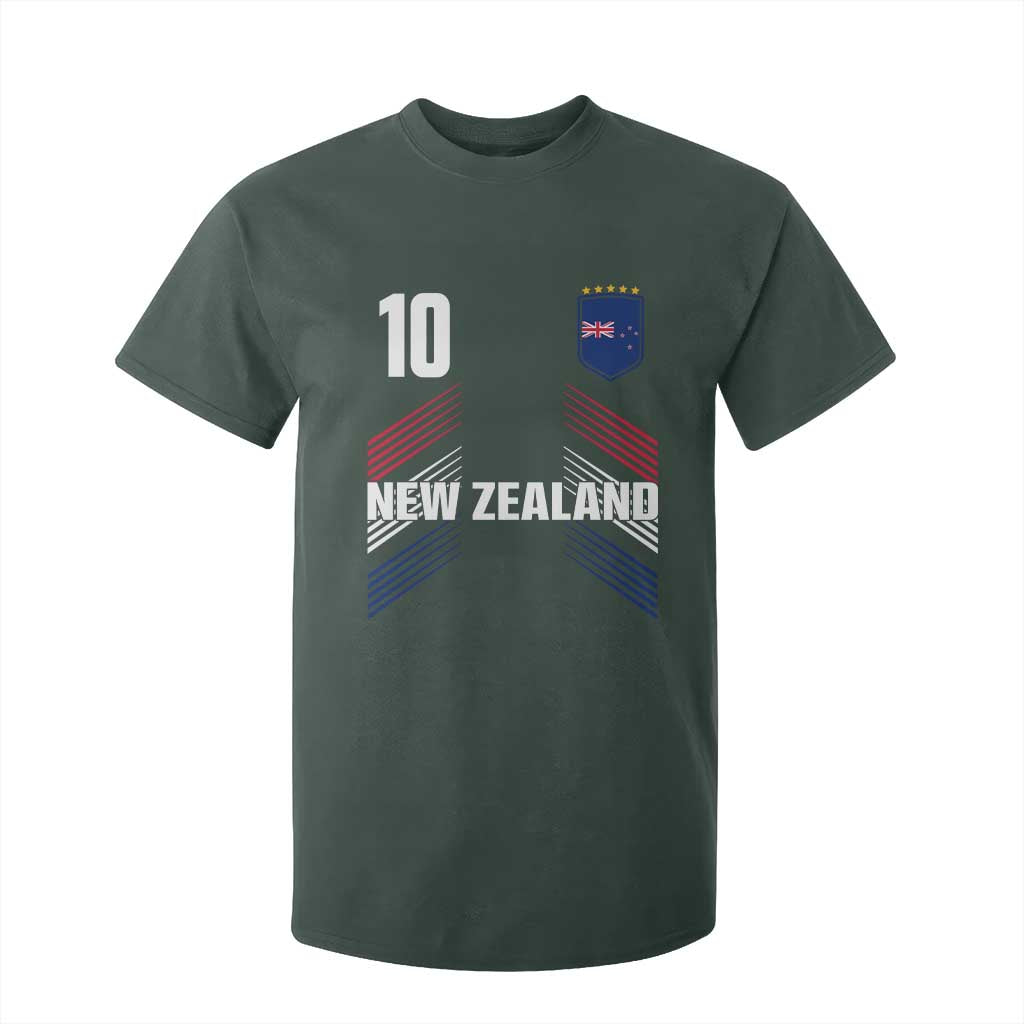 New Zealand Soccer Sports Graphic Number 10 Jersey Style T Shirt For Kid Proud Kiwis Football Fans Game Day Pride TS02 Dark Forest Green Print Your Wear