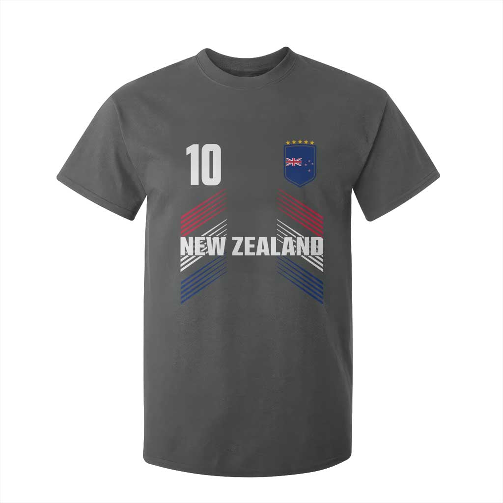 New Zealand Soccer Sports Graphic Number 10 Jersey Style T Shirt For Kid Proud Kiwis Football Fans Game Day Pride TS02 Dark Heather Print Your Wear
