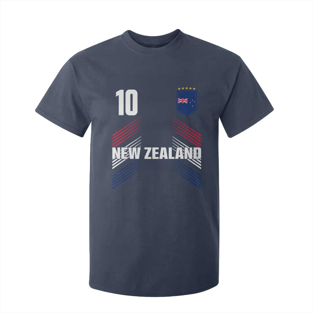 New Zealand Soccer Sports Graphic Number 10 Jersey Style T Shirt For Kid Proud Kiwis Football Fans Game Day Pride TS02 Navy Print Your Wear