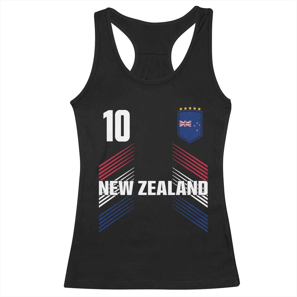 New Zealand Soccer Sports Graphic Number 10 Jersey Style Racerback Tank Top Proud Kiwis Football Fans Game Day Pride TS02 Black Print Your Wear