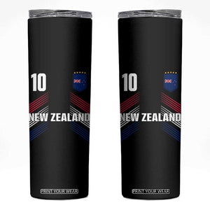 New Zealand Soccer Sports Graphic Number 10 Jersey Style Skinny Tumbler Proud Kiwis Football Fans Game Day Pride TS02 Black Print Your Wear