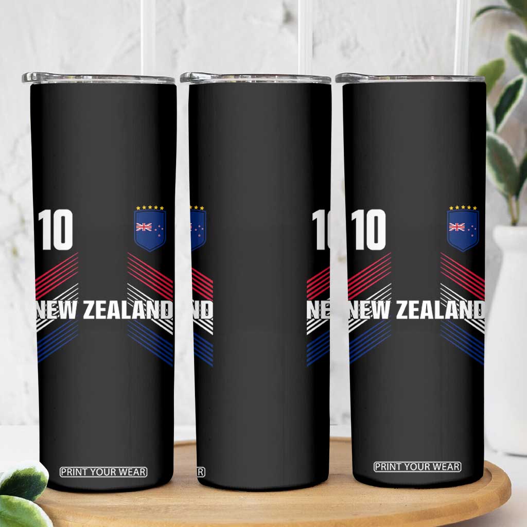 New Zealand Soccer Sports Graphic Number 10 Jersey Style Skinny Tumbler Proud Kiwis Football Fans Game Day Pride TS02 Print Your Wear