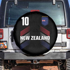 New Zealand Soccer Sports Graphic Number 10 Jersey Style Spare Tire Cover Proud Kiwis Football Fans Game Day Pride TS02 No hole Black Print Your Wear