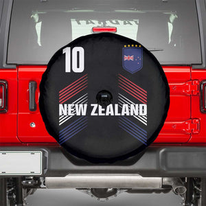 New Zealand Soccer Sports Graphic Number 10 Jersey Style Spare Tire Cover Proud Kiwis Football Fans Game Day Pride TS02 Black Print Your Wear