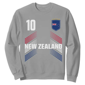 New Zealand Soccer Sports Graphic Number 10 Jersey Style Sweatshirt Proud Kiwis Football Fans Game Day Pride TS02 Sport Gray Print Your Wear