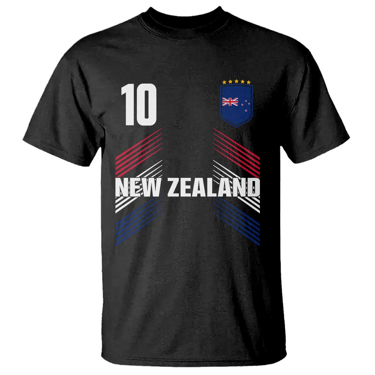 New Zealand Soccer Sports Graphic Number 10 Jersey Style T Shirt Proud Kiwis Football Fans Game Day Pride TS02 Black Print Your Wear