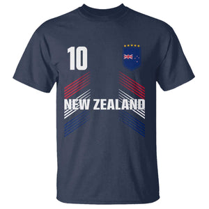 New Zealand Soccer Sports Graphic Number 10 Jersey Style T Shirt Proud Kiwis Football Fans Game Day Pride TS02 Navy Print Your Wear