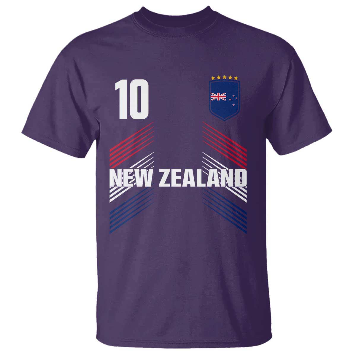 New Zealand Soccer Sports Graphic Number 10 Jersey Style T Shirt Proud Kiwis Football Fans Game Day Pride TS02 Purple Print Your Wear