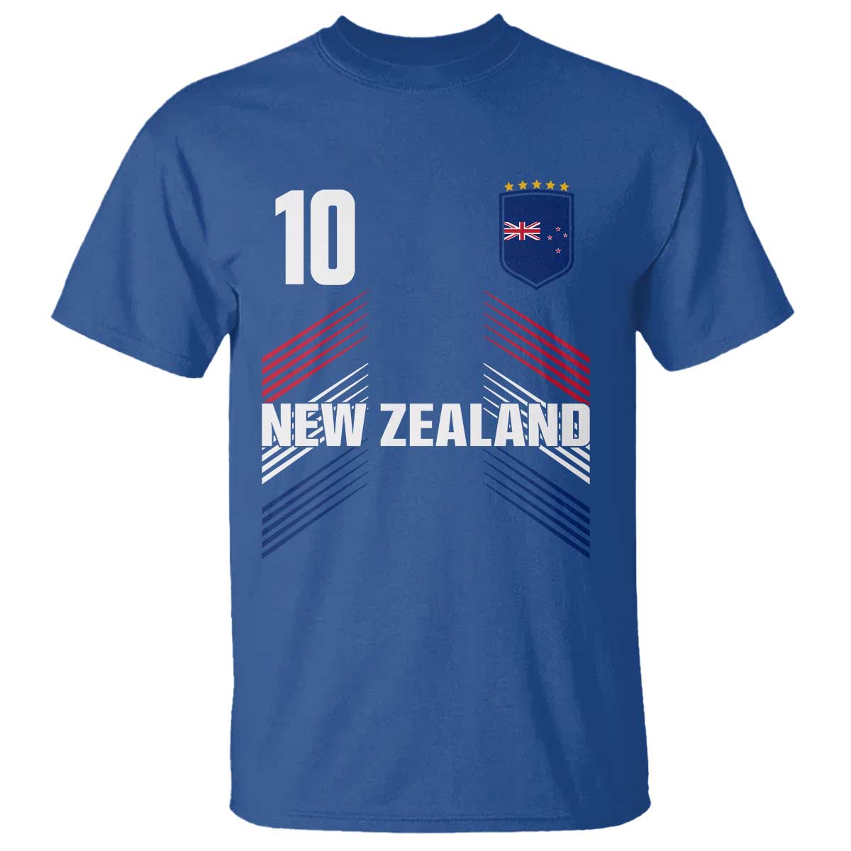 New Zealand Soccer Sports Graphic Number 10 Jersey Style T Shirt Proud Kiwis Football Fans Game Day Pride TS02 Royal Blue Print Your Wear