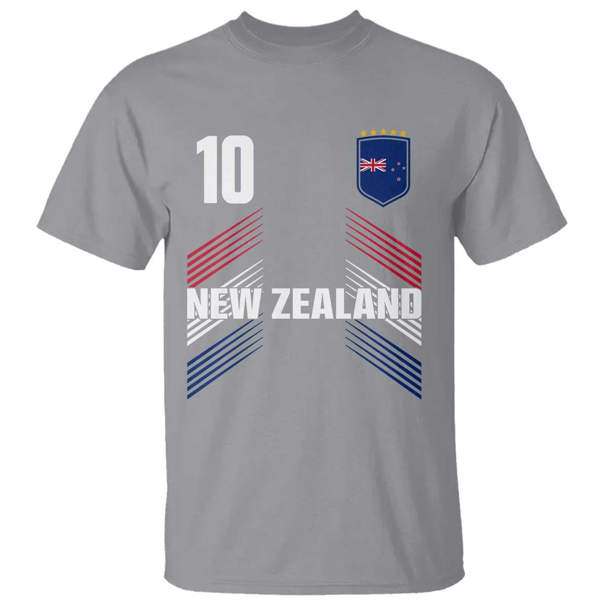 New Zealand Soccer Sports Graphic Number 10 Jersey Style T Shirt Proud Kiwis Football Fans Game Day Pride TS02 Sport Gray Print Your Wear