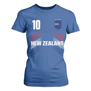 New Zealand Soccer Sports Graphic Number 10 Jersey Style T Shirt For Women Proud Kiwis Football Fans Game Day Pride TS02 Royal Blue Print Your Wear