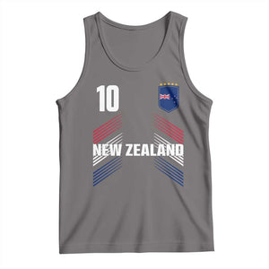 New Zealand Soccer Sports Graphic Number 10 Jersey Style Tank Top Proud Kiwis Football Fans Game Day Pride TS02 Deep Heather Print Your Wear