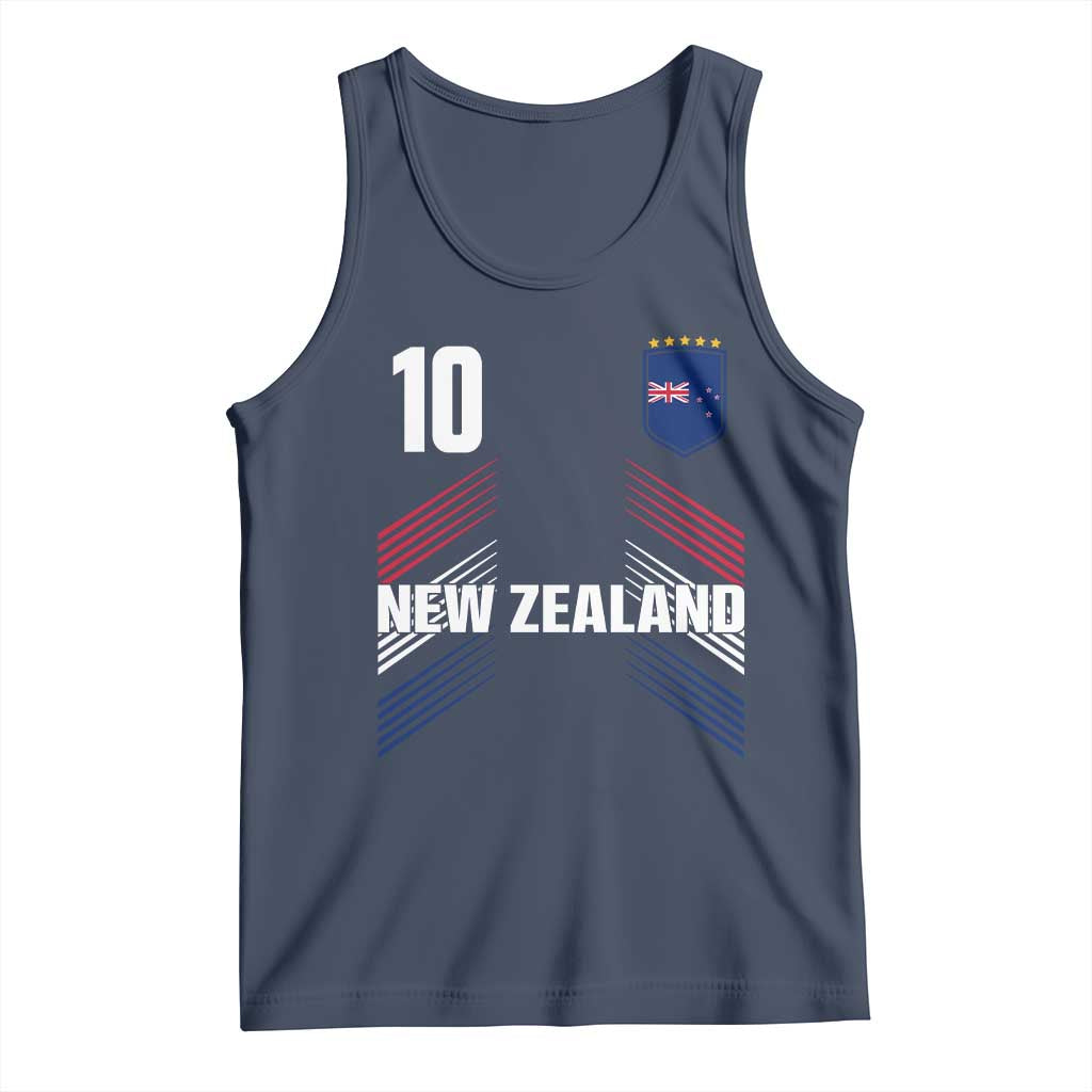 New Zealand Soccer Sports Graphic Number 10 Jersey Style Tank Top Proud Kiwis Football Fans Game Day Pride TS02 Navy Print Your Wear