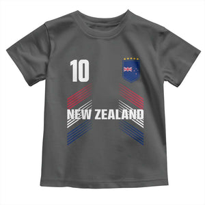New Zealand Soccer Sports Graphic Number 10 Jersey Style Toddler T Shirt Proud Kiwis Football Fans Game Day Pride TS02 Dark Heather Print Your Wear