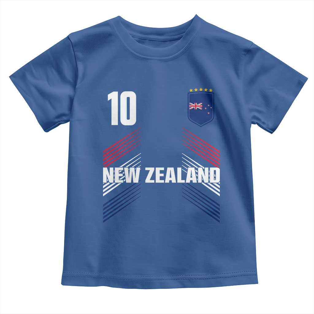 New Zealand Soccer Sports Graphic Number 10 Jersey Style Toddler T Shirt Proud Kiwis Football Fans Game Day Pride TS02 Royal Blue Print Your Wear