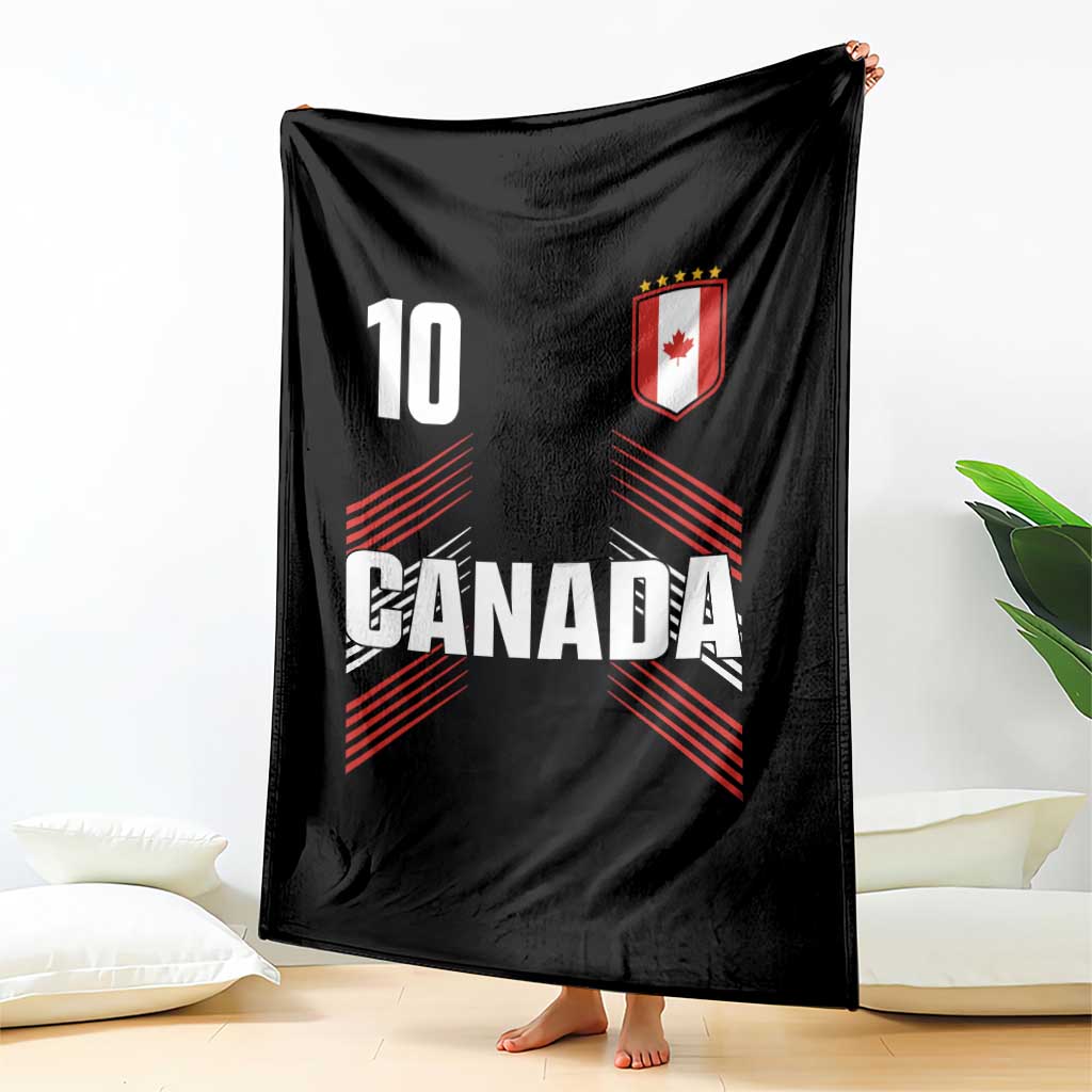 Canada Soccer Sports Graphic Number 10 Jersey Style Throw Blanket Proud Canadian Football Fans Game Day Pride TS02 Print Your Wear