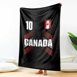 Canada Soccer Sports Graphic Number 10 Jersey Style Throw Blanket Proud Canadian Football Fans Game Day Pride TS02 Print Your Wear