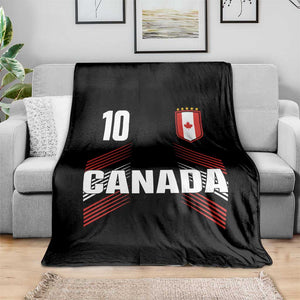 Canada Soccer Sports Graphic Number 10 Jersey Style Throw Blanket Proud Canadian Football Fans Game Day Pride TS02 Print Your Wear