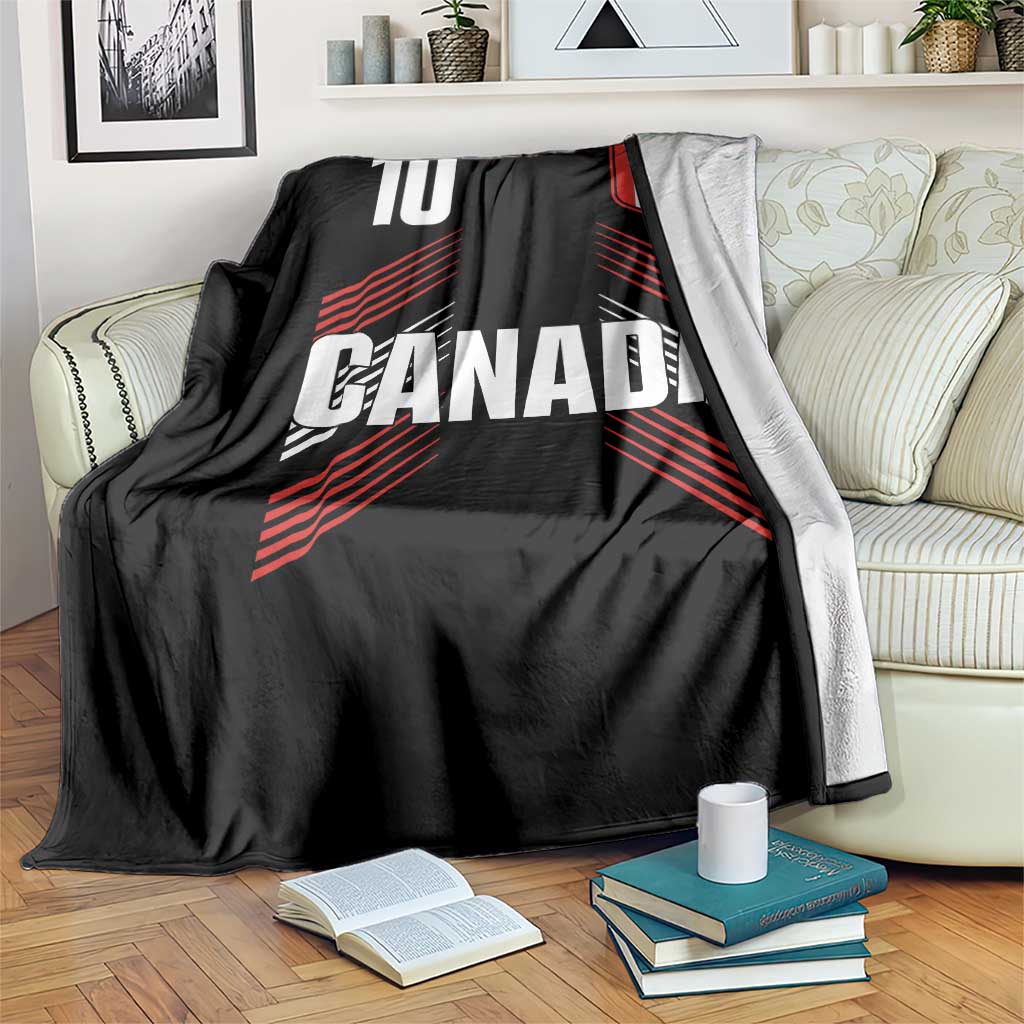 Canada Soccer Sports Graphic Number 10 Jersey Style Throw Blanket Proud Canadian Football Fans Game Day Pride TS02 Print Your Wear