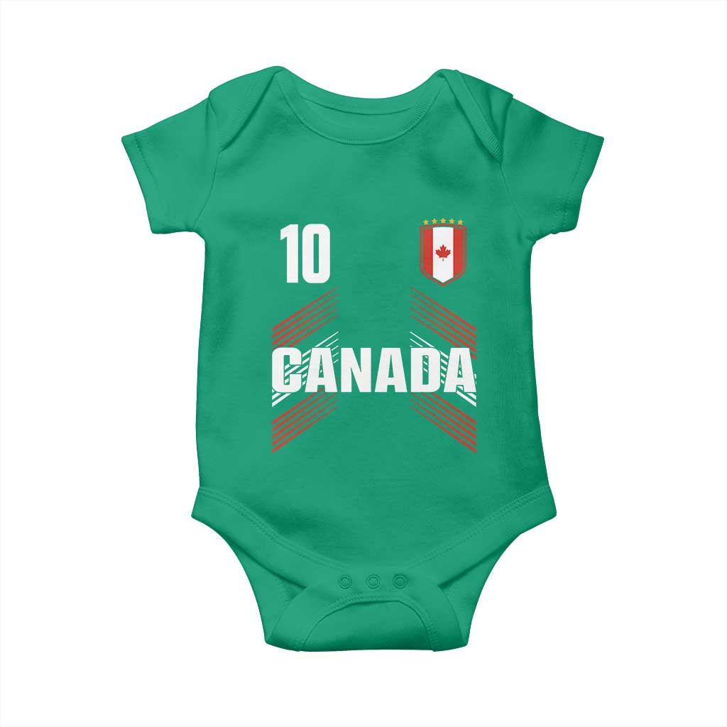 Canada Soccer Sports Graphic Number 10 Jersey Style Baby Onesie Proud Canadian Football Fans Game Day Pride TS02 Irish Green Print Your Wear