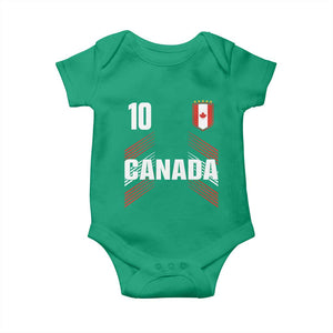 Canada Soccer Sports Graphic Number 10 Jersey Style Baby Onesie Proud Canadian Football Fans Game Day Pride TS02 Irish Green Print Your Wear