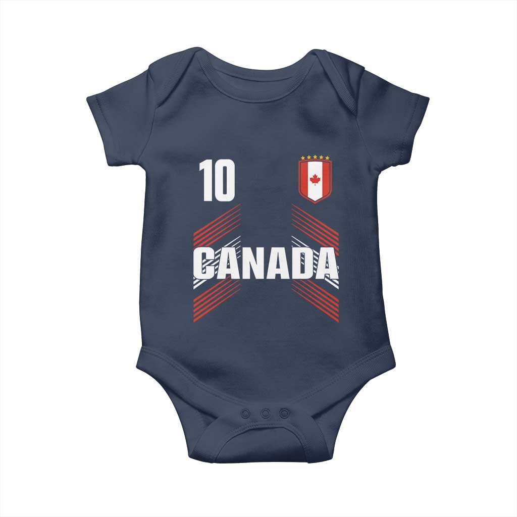 Canada Soccer Sports Graphic Number 10 Jersey Style Baby Onesie Proud Canadian Football Fans Game Day Pride TS02 Navy Print Your Wear