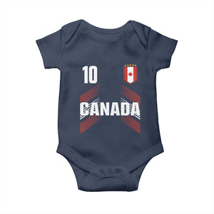 Canada Soccer Sports Graphic Number 10 Jersey Style Baby Onesie Proud Canadian Football Fans Game Day Pride TS02 Navy Print Your Wear