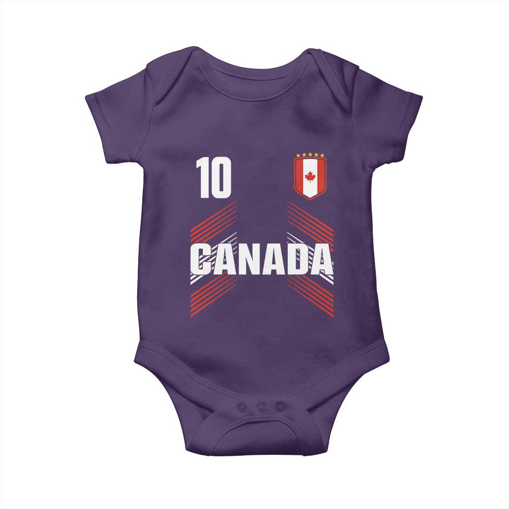 Canada Soccer Sports Graphic Number 10 Jersey Style Baby Onesie Proud Canadian Football Fans Game Day Pride TS02 Purple Print Your Wear