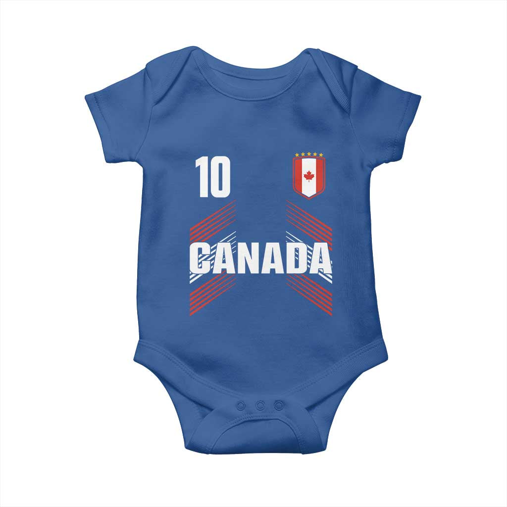 Canada Soccer Sports Graphic Number 10 Jersey Style Baby Onesie Proud Canadian Football Fans Game Day Pride TS02 Royal Blue Print Your Wear