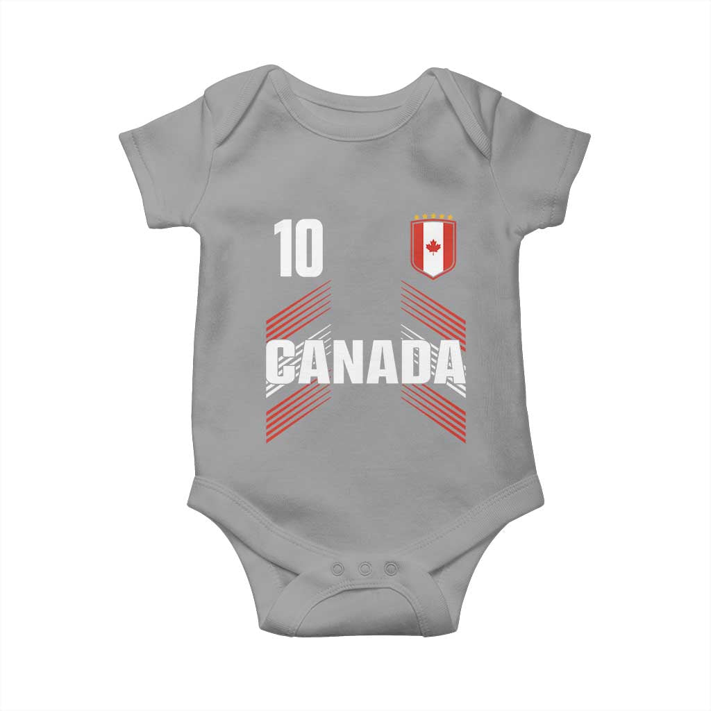 Canada Soccer Sports Graphic Number 10 Jersey Style Baby Onesie Proud Canadian Football Fans Game Day Pride TS02 Sport Gray Print Your Wear