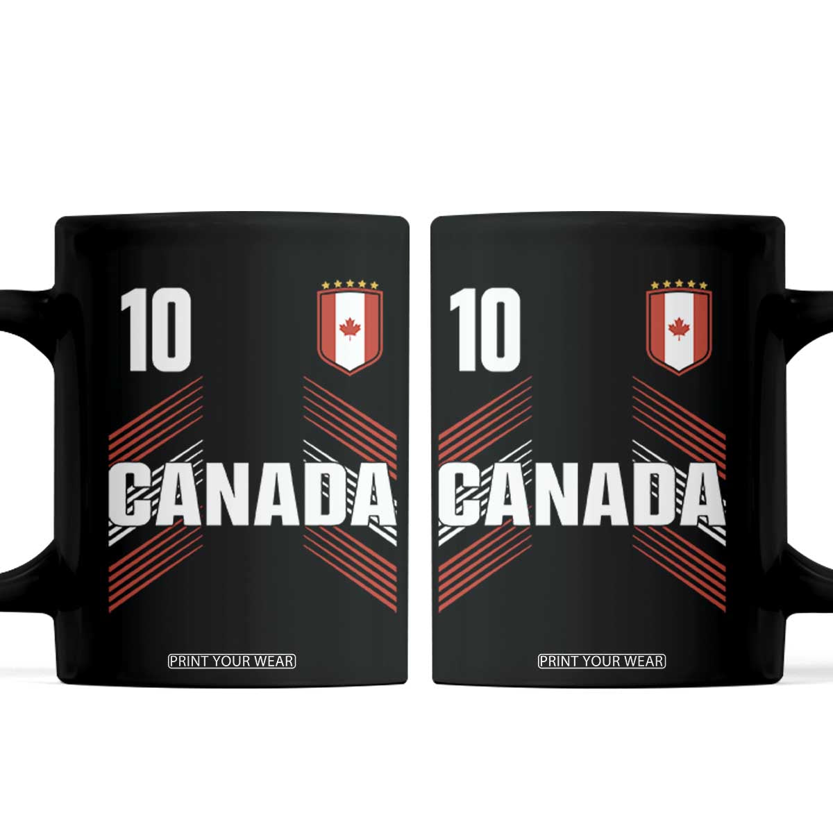 Canada Soccer Sports Graphic Number 10 Jersey Style Coffee Mug Proud Canadian Football Fans Game Day Pride TS02 Black Print Your Wear