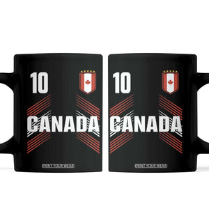 Canada Soccer Sports Graphic Number 10 Jersey Style Coffee Mug Proud Canadian Football Fans Game Day Pride TS02 Black Print Your Wear